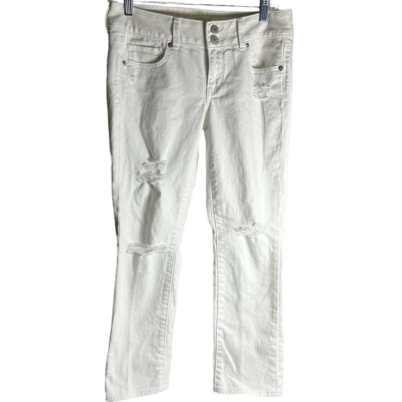 American Eagle Next Level Stretch Distressed Skinny Jeans Womens 4 - Picture 1 of 12